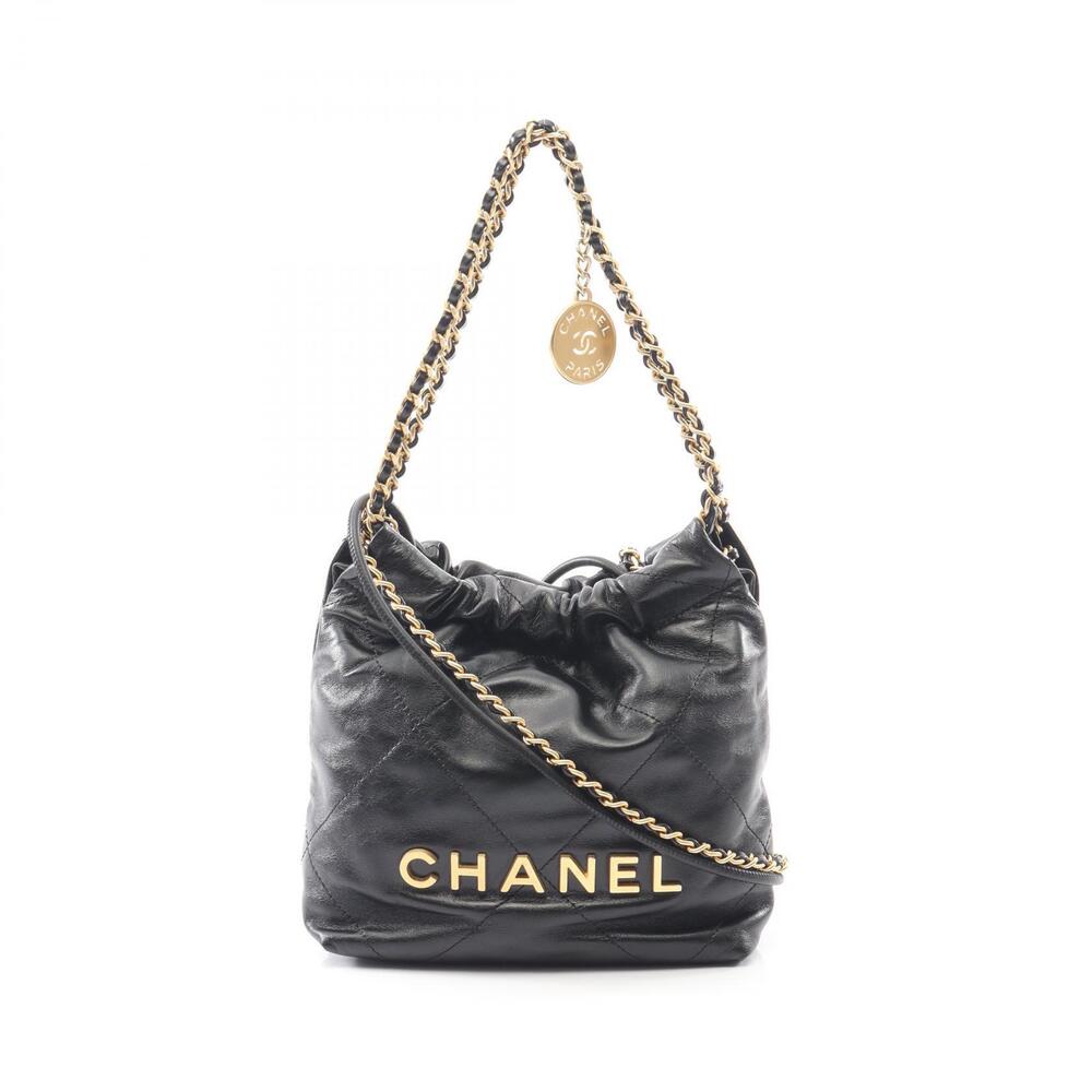 Chanel Shoulder Bag Leather Black